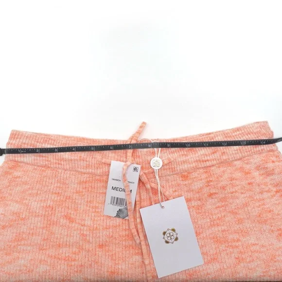 WAYF Ribbed Knit Drawstring Shorts Peach Size Medium - Picture 8 of 11